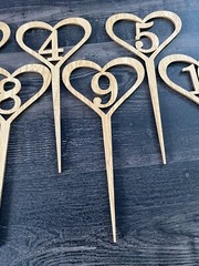 1-10 Numbers Wood Signs Wedding Heart Table Number Wooden Table Numbers Rustic