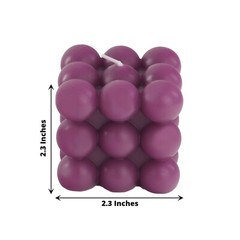 2 BURGUNDY Bubble Cube Unscented Paraffin Wax CANDLES Wedding Centerpieces