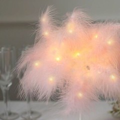 15″ Feather Desk Lamp Decorative LED Light Table Centerpiece Home Supplies