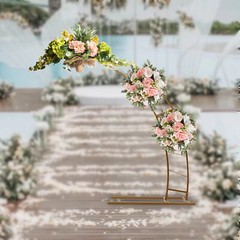 6.5ft Metal Crescent Moon Arch Wedding Party Plant Climbing Backdrop Stand Rack