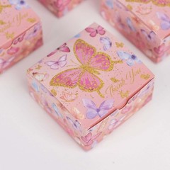 25 Pink Butterfly Themed Party Favor Boxes «Thank You» Print Events Decorations