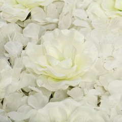 Cream Silk Roses Hydrangea 11 sq ft UV Protected Wall Backdrop Vertical Panels