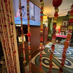 Bohemian Hippy Beaded Curtain Doorways,glass Beads Red 35”wide
