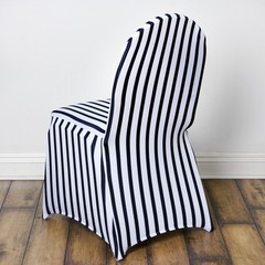 10 pcs Black and White Striped Spandex Stretchable CHAIR COVERS Wedding Supplies