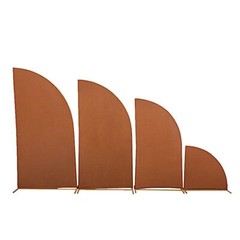 4 Matte CINNAMON BROWN Fitted Spandex Half Moon Wedding Arch Backdrop STAND