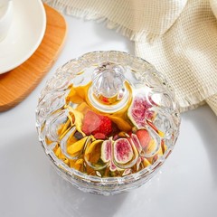 Candy Jar Glass Container with Lid, 22 oz Large Decorative Storage for Snacks