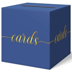 Navy Blue Graduation Card Box, Gold Foil Gift Card Box for Graduation, Party,…