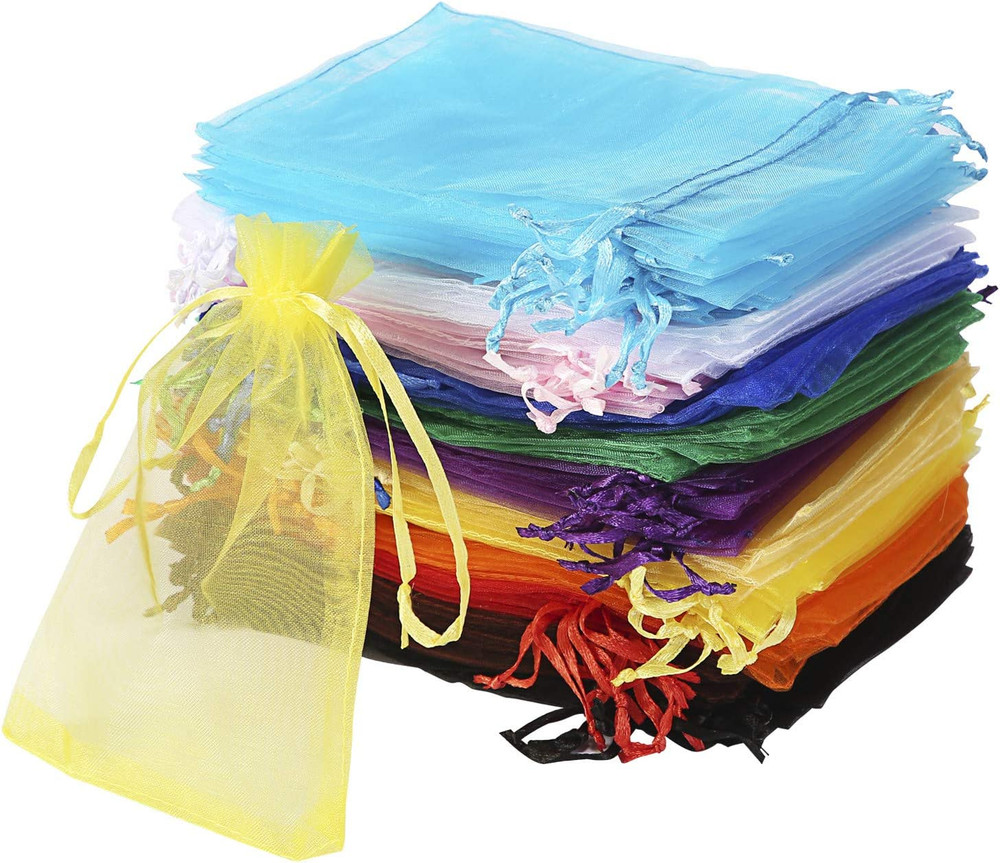 120Pcs Organza Bags 4X6 Inches with Drawstring, Jewelry Pouches Wedding Party Ch