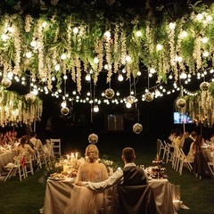 100Pcs Wisteria Hanging Flowers,3.6 Feet/Piece White Hanging White-100pcs