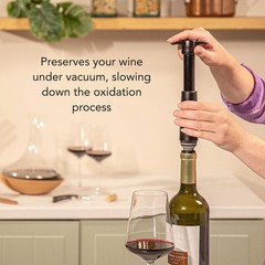 Vacu Vin Original Wine Saver with 2 Vacuum Bottle 1 Pump + 2 Stoppers, White