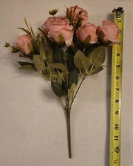 NEW 24 Eucalyptus 4 Bunch Artificial Flowers Bouquet Wedding Dusty Rose/Beige
