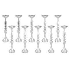 10 Pcs Silver Iron Wedding Centerpiece Vases 50cm (19.7in) Tall