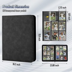 Arkeiliy Trading Card Binder Premium 9 Pocket Double Sided 540 Pocket Pu Card