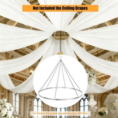 24″ Ceiling Drapes Hanging Kit for 6 Panels Wedding Ceiling Drapes Canopy