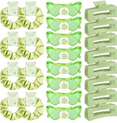 24 Pcs Matrimony Bachelorette Party Bridesmaid Hair Pieces Glasses Green