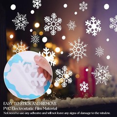 360Pcs Snowflake Christmas Window Clings, Static Christmas Window Stickers Cr…