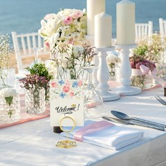 20 Pcs Gold Table Number Holders, 2.5-Inch Place Card Holders With Widened Base,