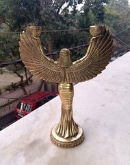 Egyptian Queen Flambeau Lamp Idol Brass Goddess Patio Room Candle Holder CA845