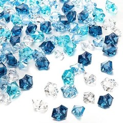 DomeStar Premium Blue Fake Ice, 150PCS 2.5Cups Acrylic Ice Rocks Plastic Rocks