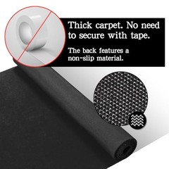 Black Carpet Runner 3×15 Feet, Non-Slip Waterproof Aisle Rug with Rubber