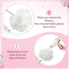 Tigeen 100 Pcs Hydrangea Artificial Flowers Bulk 7.48 Inch Artificial Hydrang…
