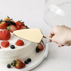 Golden Wedding Cake Knife & Server, Dishwasher Safe, for Party & Daily Use