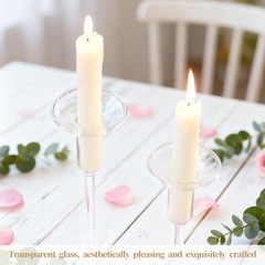 Glass Bobeches for Candlestick Holders, 3 Pcs 7×2.2 cm/2.76×0.86 in, Clear