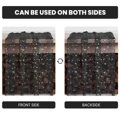 Artoid Mode Gold Stars Black Gauze Table Runner 120 Inch 10FT, Reversible Gli…