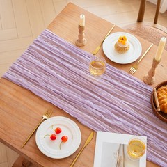 FEXIA Lilac Cheesecloth Table Runner 35×120 Inches Spring 1 Pack-10FT,