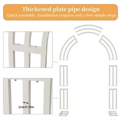 8.5FT Free Standing Arch Flower Stand 3 Poles Moon Door Archway Backdrop Decor