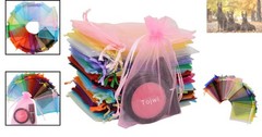 Beautiful Mixed Color Organza Bags – 50pcs for Jewelry and Party Favors