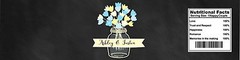 Chalkboard Mason Jar Flowers wedding anniversary Engagement Water Bottle Label