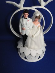 New Vintage Wilton Petite Double Rings Couple Wedding CakeTop, doves, 104-42420