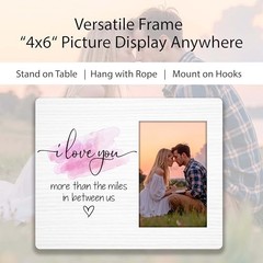 Romantic Long Distance Relationship Picture Frame 4″x6″-I Love You More Than