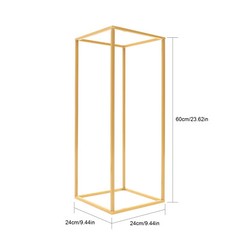 4PCS 23.6” Gold Metal Flower Stands Rectangular Stable Base Easy to Install
