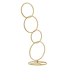 5.02ft Gold Metal Flower Stand – Stylish Square Pillar Arch with 4-Tiers