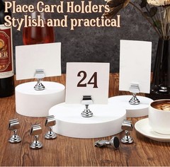 48 Pack Silver Table Number Holders Metal Place Card Photo Memo Stands