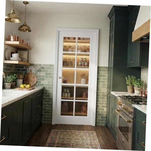 Pantry Door 30×80 Inch – French Interior Door Slab with 10 30×80 Inch – White