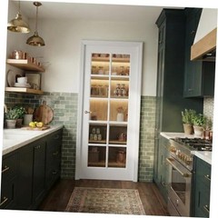 Pantry Door 30×80 Inch – French Interior Door Slab with 10 30×80 Inch – White