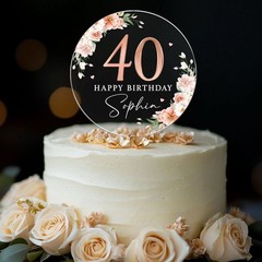 Personalized Happy Birthday Cake Topper – Acrylic Custom Name Topper for Any Age