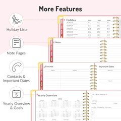Planner 2026-2027, 18 Month Weekly and Monthly Calendar 8.5″ x 11″ Pink