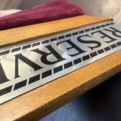 VTG «Reserved” Church Pew Sign |Funerals, Weddings, Events|Weighted Metal Wood