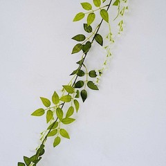 2 WHITE 6 ft Artificial Silk Wisteria Flowers Hanging Vine Garlands Wedding