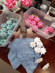 Handmade Paper Flower on stem (Gray Pattern No.6) for Wedding, St. Valentine’s