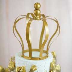 9-Inch tall Gold Metal Crown CAKE TOPPER Princess Birthday Party Decorations