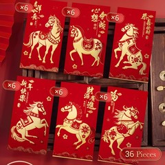 ThxToms 36pcs Red Envelopes Chinese New Year,Red Large(36pcs), Gold 2026