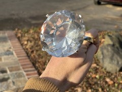 HUGE -Wedding decoration crystal big diamond ring proposal ornaments party gifts