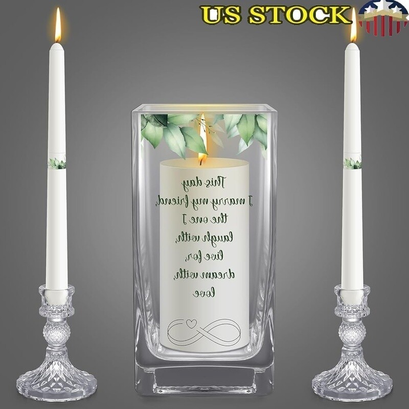 Unity Wedding Candle Set Decorative Glass Holders Romantic Ceremony Accessories