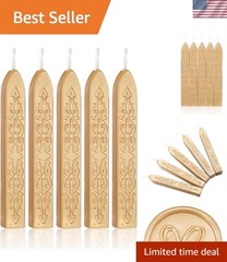 Elegant 5 Pcs Light Gold Sealing Wax Sticks with Wicks for Signatures & Crafts