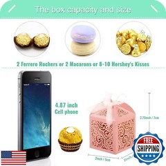 COTOPHER 60Pcs Laser Cut Favor Boxes, 2x2x2.75in Small Gift Boxes for Present